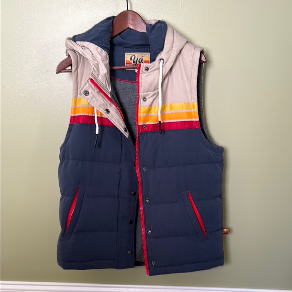 Colorful Hooded Puffer Vest.  I 💛 this vest so much but it’s for colder weather.